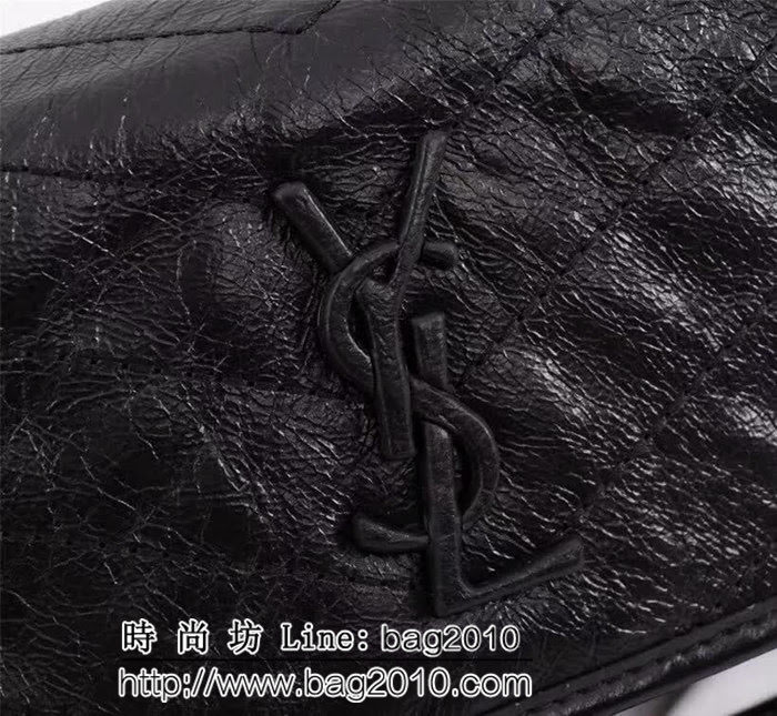 YSL聖羅蘭 專櫃對版同步新款 爆裂抓皺皮百搭鏈條包 504865 YAS1133